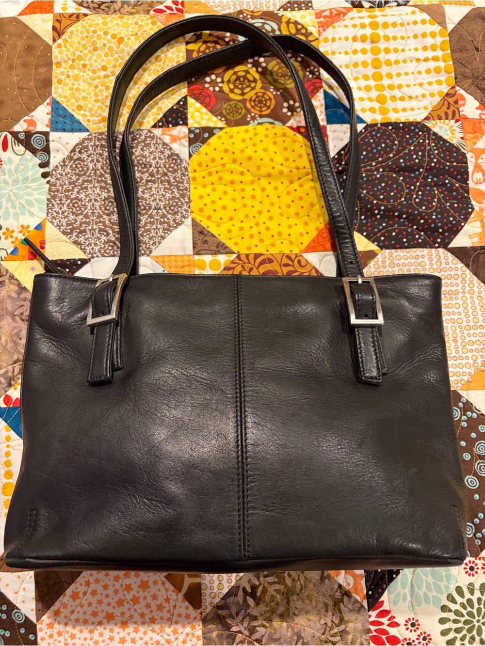 Great American leather works black leather women’s purse bag classic EUC